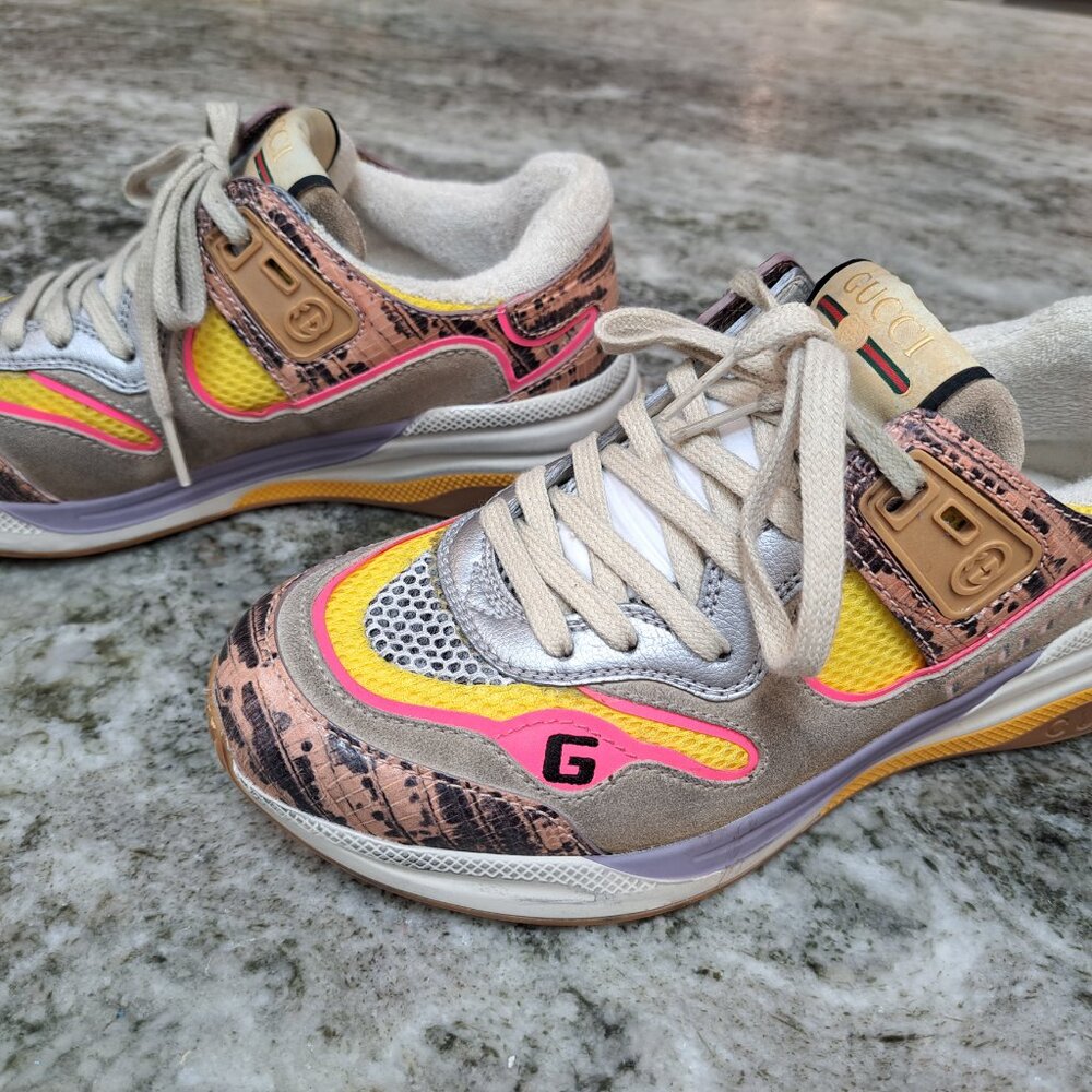 Gucci Ultrapace Pink Tejus Printed Sneaker - Picture 2 of 5